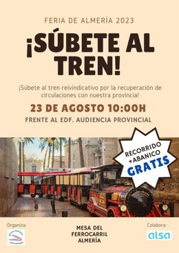 Cartel de la convocatoria de la Mesa del Ferrocarril de Almería