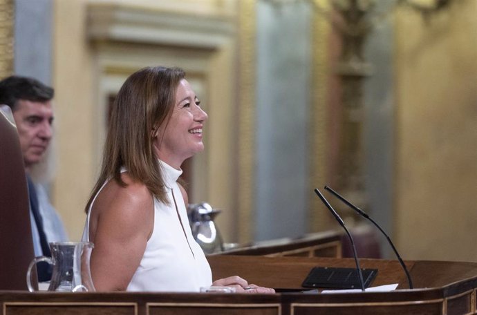 La presidenta del Congreso, Francina Armengol durante la Sesión Constitutiva de la XV Legislatura en el Congreso de los Diputados, a 17 de agosto de 2023, en Madrid (España).