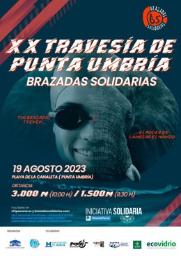Cartel de la XX Travesía a Nado Solidaria de Punta Umbría.