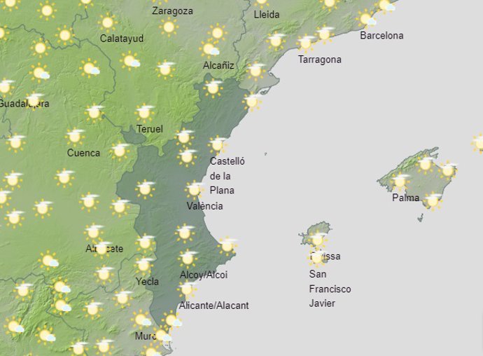 Predicción del tiempo para este sábado 19 de agosto