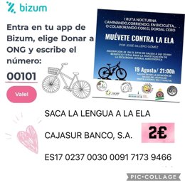Muevete contra la ELA-dorsal cero, para la ruta entre Las Navas y Lucena.