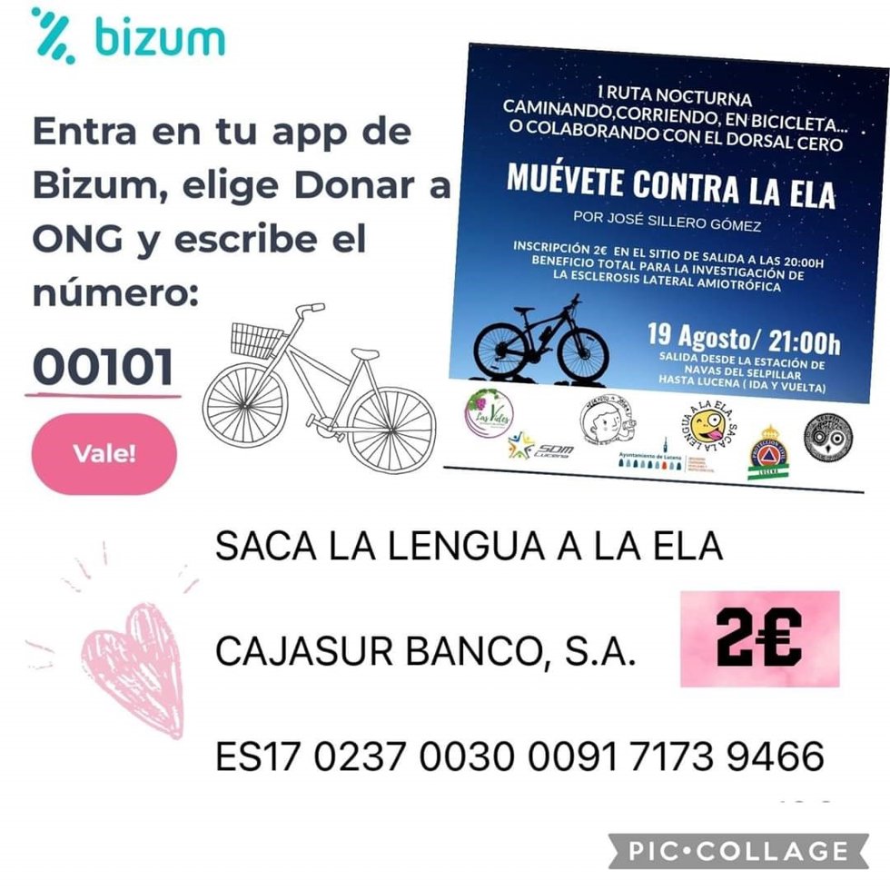 Muevete contra la ELA-dorsal cero, para la ruta entre Las Navas y Lucena.