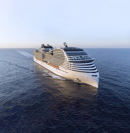Imagen de recurso de un crucero en alta mar de la compañía MSC World Europa.