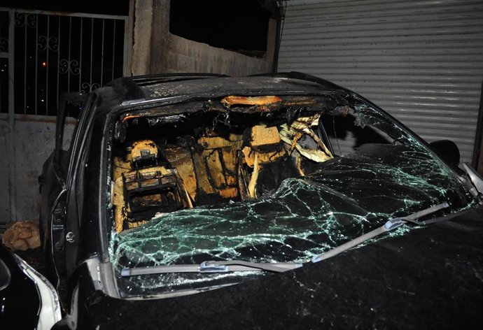 Archivo - Coche bomba en Damasco (Siria), imagen de archivo.