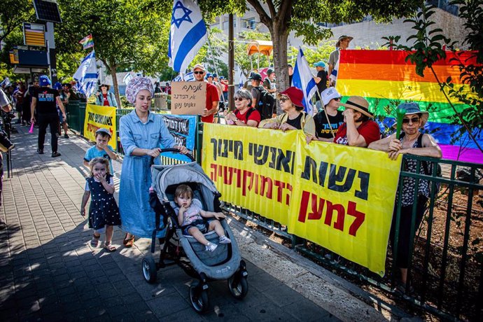 Archivo - Protesta contra la reforma judicial en Jerusalén, Israel  