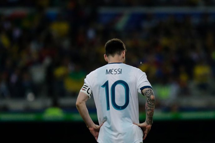 Belo Horizonte. Julio 02 de 2019.  En el estadio de Mineirao, la selección de Brasil venció  2-0 a la selección Argentina por la semifinal de la Copa América Brasil 2019. En la foto: Lionel Messi. (Colprensa - Diego Pineda)