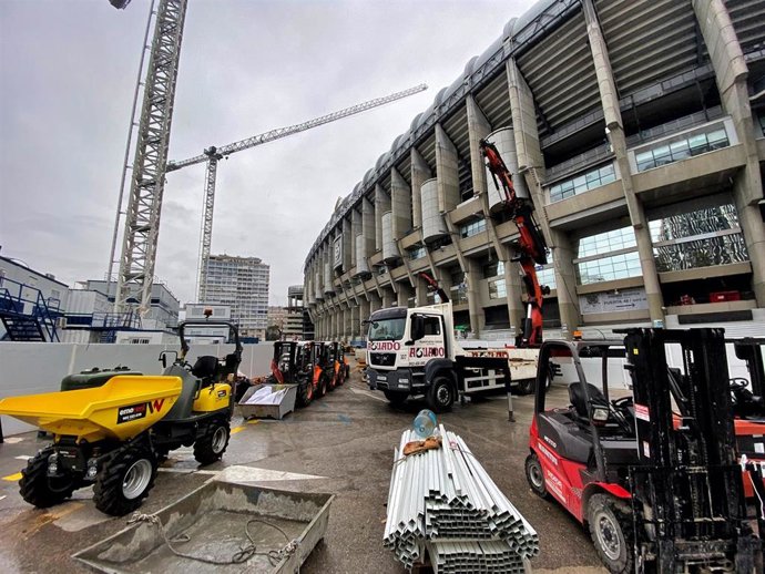 Archivo - Obras en en el Estadio Santiago Bernabéu 
