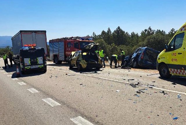 Accidente con una persona fallecida y tres heridos en Matalebreras (Soria)