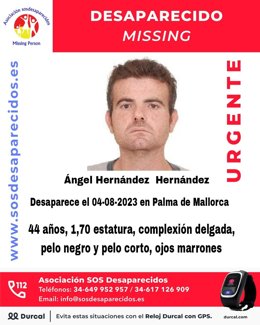 Imagen de la alerta de la desaparición difundida en redes sociales