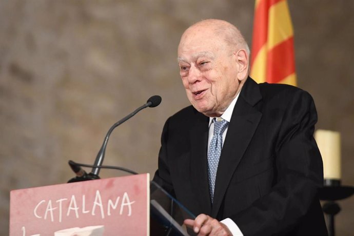 L'expresident de la Generalitat Jordi Pujol intervé durant l'homenatge al músic Pau Casals als 50 anys de la seva mort en l'exili, en l'Abadia de Sant Miquel de Cuix, a 21 d'agost de 2023, en Codalet (Frana).