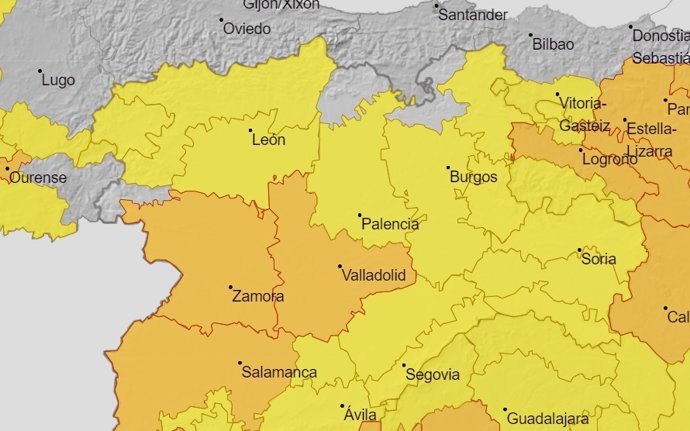 Activos mañana avisos de nivel naranja por calor en el sur de Ávila y en las mesetas de Salamanca, Valladolid y Zamora