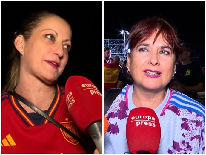 La hermana y la tía de Jenni Hermoso durante la celebración del Mundial