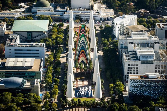 Archivo - Antiguo Pabellón de la Unión Europea en la Expo'92. Imagen de archivo.
