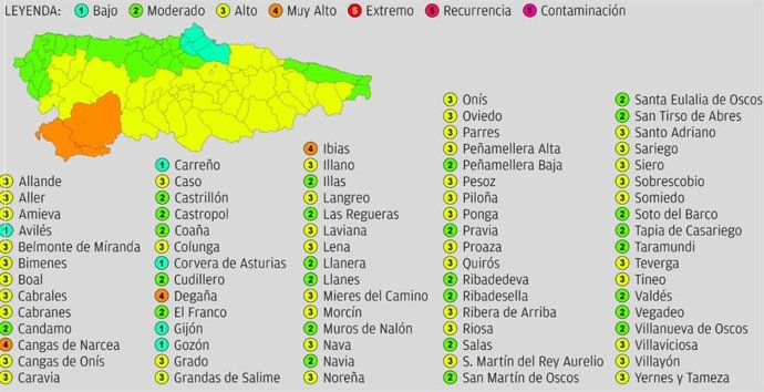 Riesgo de incendios para este miércoles 23 de agosto