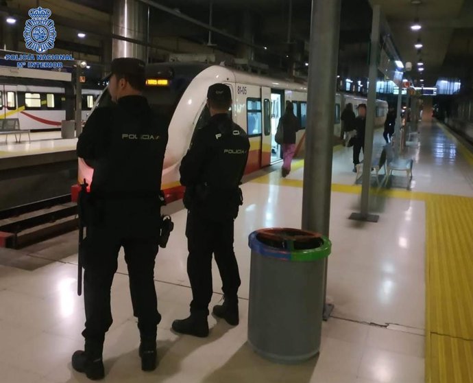 Agentes de la Policía Nacional en la Estación Intermodal de Palma