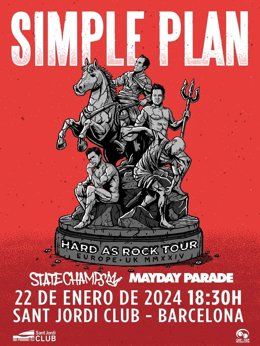 Cartel de presentación del concierto de 'Simple Plan' en Barcelona.
