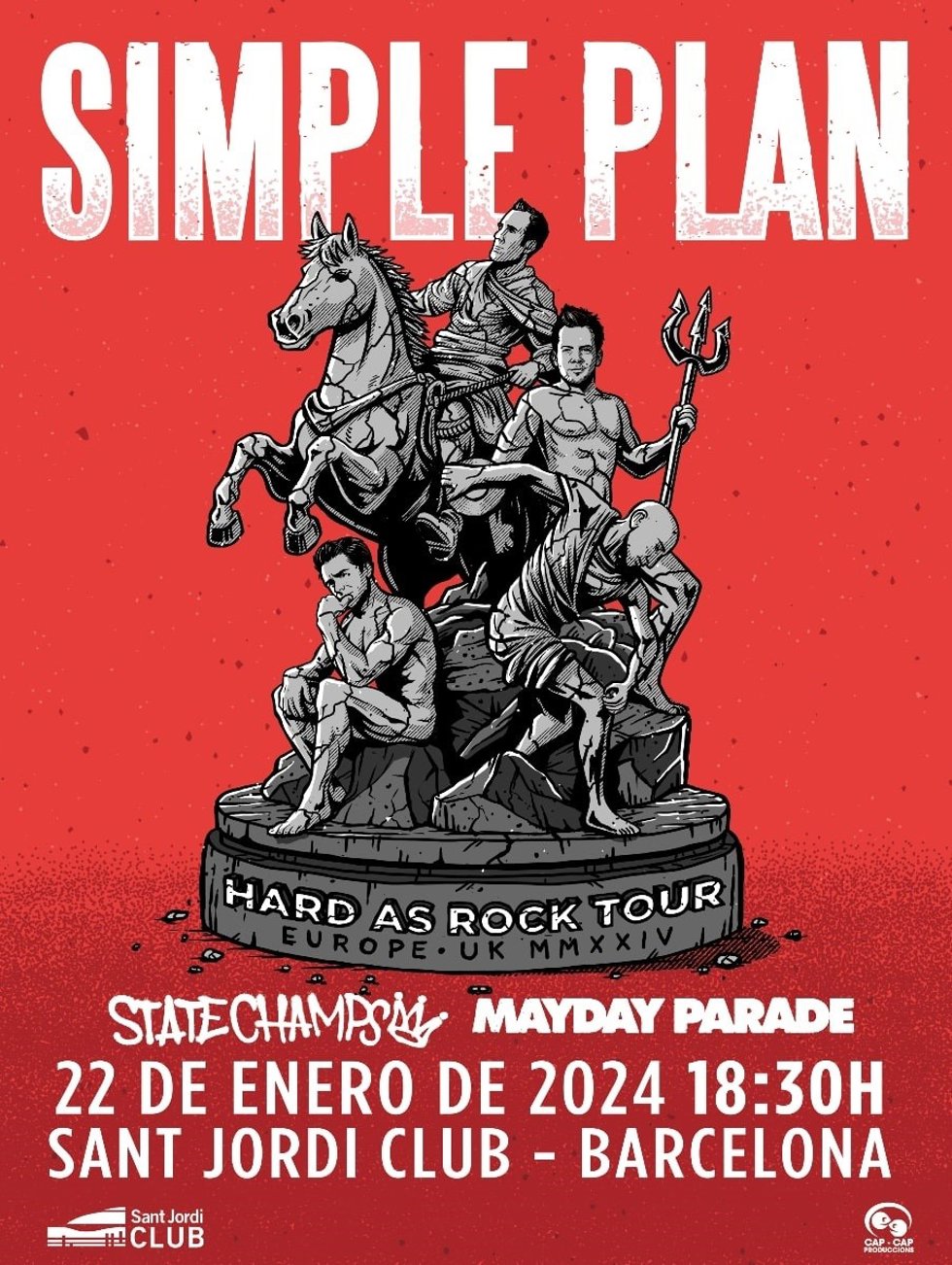 Cartel de presentación del concierto de 'Simple Plan' en Barcelona.