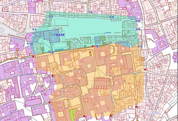 Zona de la parte antigua de Cáceres en la que se realizará una grabación con drones para hacer una recración en 3D