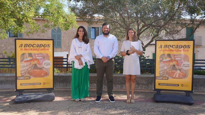 El alcalde de Marratxí, Jaume Llompart, y la regidora de Promoción Económica, Comercio, Industrias y Turismo, Odette Torres, en la presentación de 'Fang Tapa'.