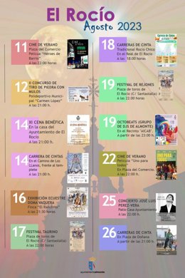Agenda cultura de El Rocío para agosto.