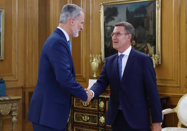 El Rey recibe en audiencia a Alberto Núñez Feijóo, presidente del PP.