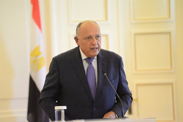 Archivo - El ministro de Exteriores de Egipto, Samé Shukri