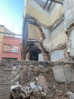 Edificio en ruina de la calle San Andrés 18 de Calahorra que se derribará desde este miércoles