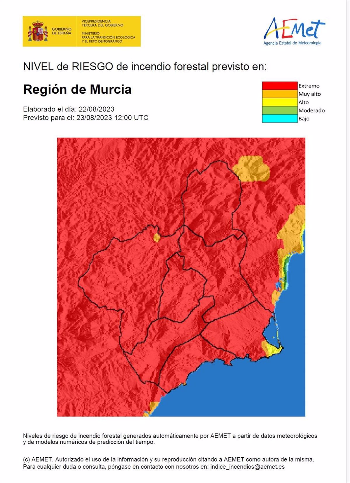 El Nivel De Riesgo De Incendio Forestal Es Extremo En Toda La Región De