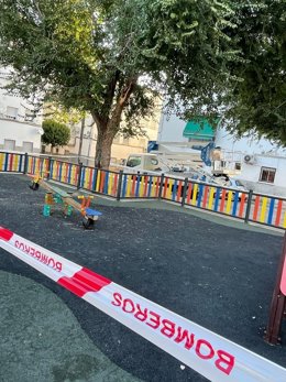 Zona en la que actuaron los Bomberos.