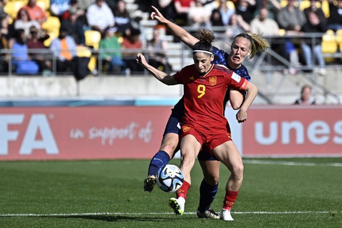 Esther Gonzalez of Spain during the FIFA Women's World Cup 2023 Quarter Final soccer match between Spain and the Netherlands in Wellington, New Zealand, Friday, August 11, 2023. (AAP Image/Masanori Udagawa) NO ARCHIVING, EDITORIAL USE ONLY