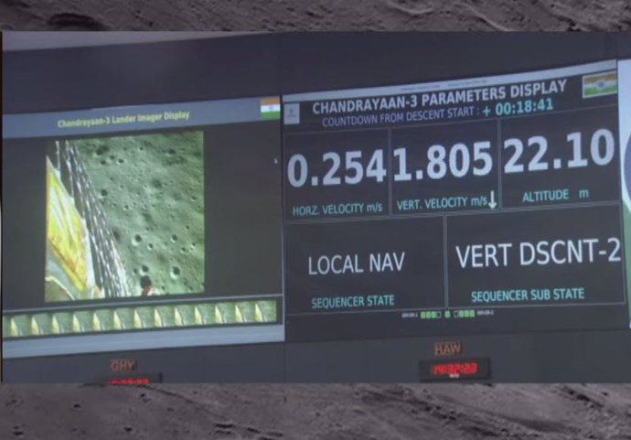 Aproximació final de Chandrayaan 3 al pol sud de la Lluna