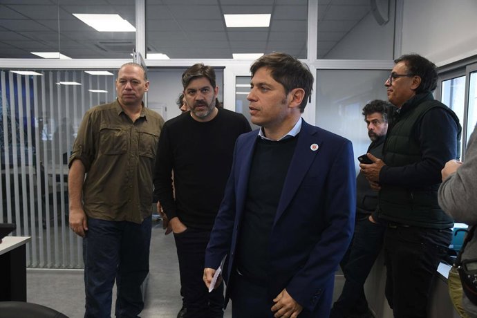 El gobernador de Buenos Aires, Axel Kicillof, durante una reunión por los saqueos