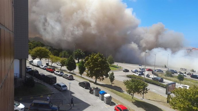 Incendio de matorral y plumero en la Vaguada de Las Llamas.- Archivo