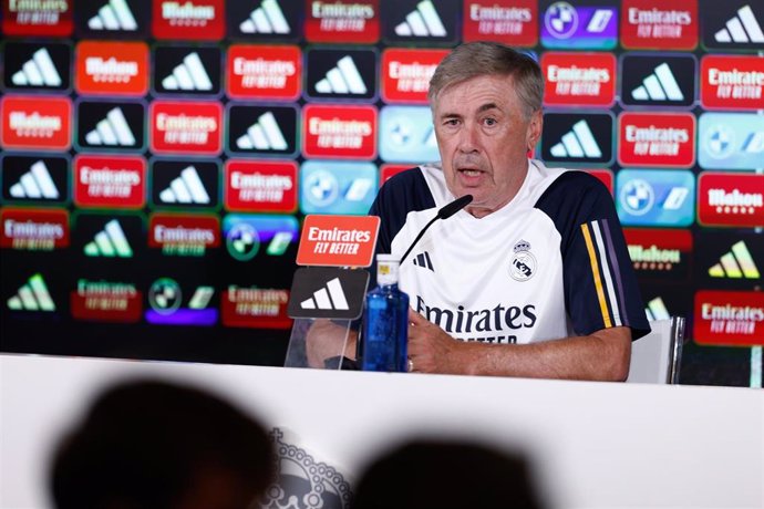 El entrenador del Real Madrid, Carlo Ancelotti, en rueda de prensa. 