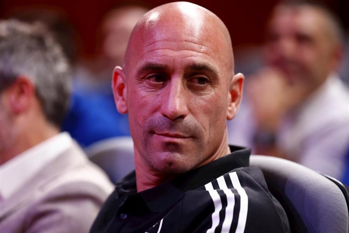 Archivo - Luis Rubiales, President of RFEF, is seen during the press conference of Jorge Vilda to give the players list for FIFA Womens World Cup celebrated at Ciudad del Futbol on June 12, 2023, in Las Rozas, Madrid, Spain.