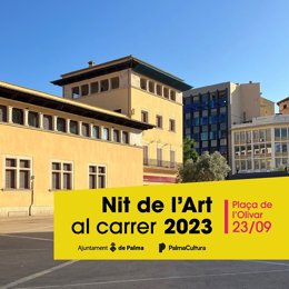 Cartel promocional de la Nit de l'Art al carrer 2023.