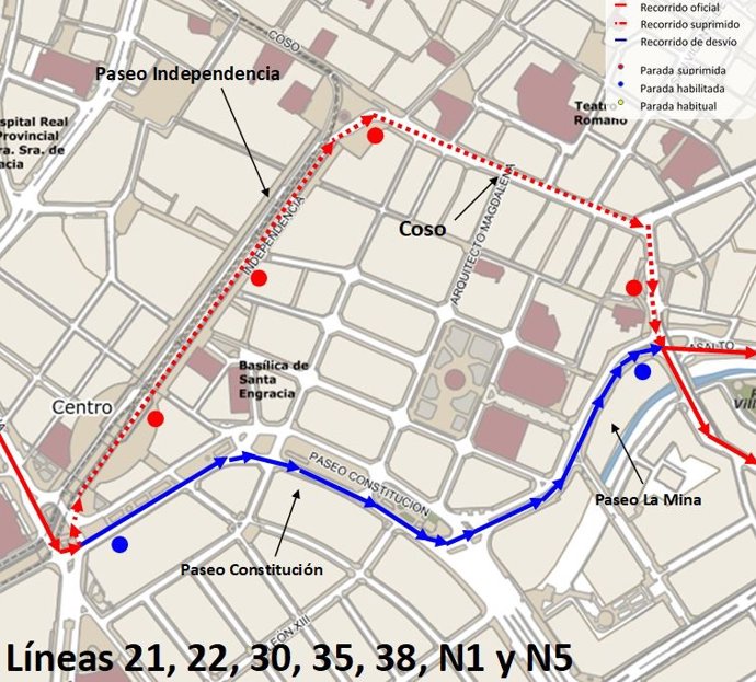 Las reparación de una avería eléctrica obligará a ocupar parte de la calzada en paseo Independencia