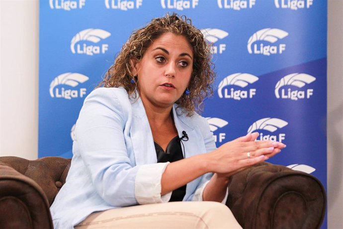 Archivo - La presidenta de la Liga F, Beatriz Álvarez, en una entrevista a Europa Press.