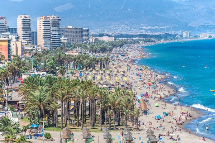 Vista de las playas de Torremolinos.