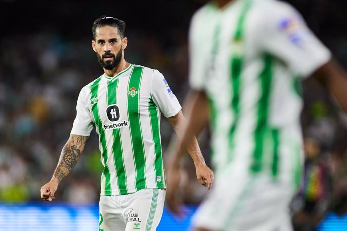 Francisco 'Isco' Alarcon of Real Betis looks on during the Spanish league, La Liga EA Sports, football match played between Real Betis and Atletico de Madrid at Benito Villamarin stadium on August 20, 2023, in Sevilla, Spain.