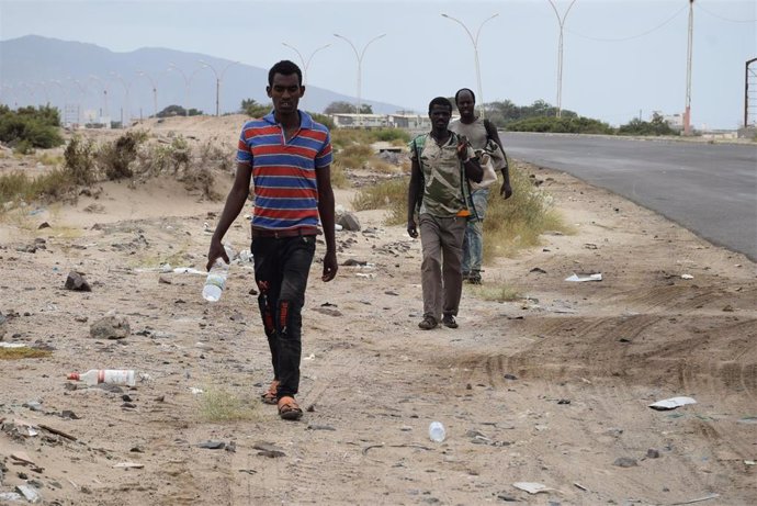 Archivo - Migrantes africanos en la frontera con Yemen (Archivo)