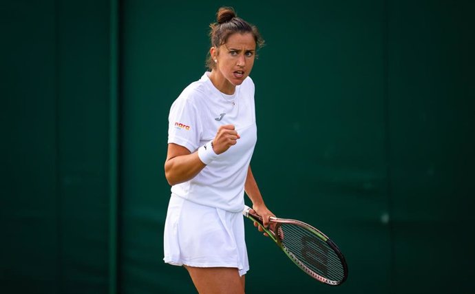 Archivo - Sara Sorribes, en Wimbledon 2023. 