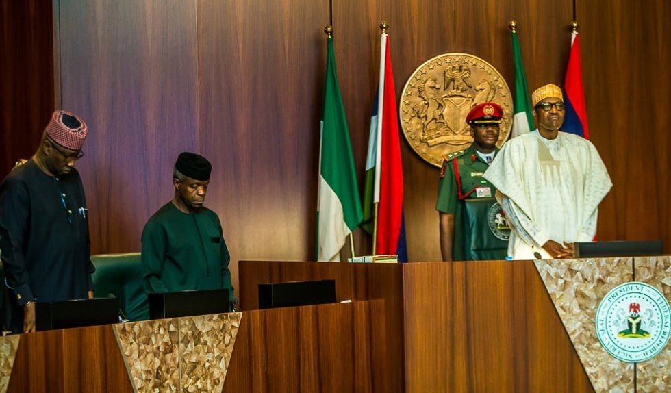 El presidente de Nigeria, Ahmed Bola Tinubu, encabeza una reunión del Gobierno en Abuya