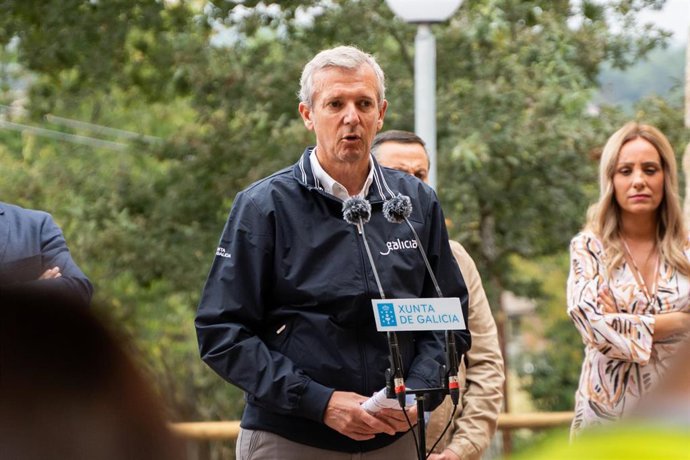 Alfonso Rueda durante un acto en Piñor (Ourense)