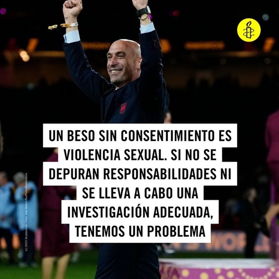 Post publicado por la Amnistía Internacional de España sobre el caso Rubiales