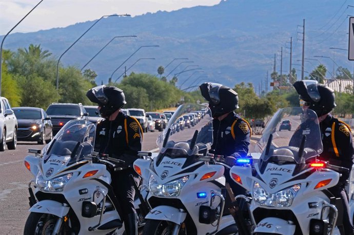 Archivo - October 8, 2021, Tucson, Arizona, U.S: The funeral for Drug Enforcement Administration special agent Michael G. Garbo. Agent Garbo was killed by an alleged drug suspect while conducting a search of an Amtrak train in Tucson . Another DEA agent