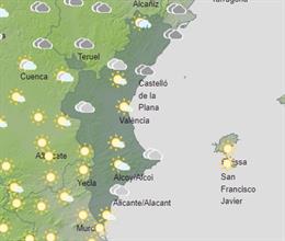 Predicción del tiempo para este sábado 26 de agosto en la Comunitat Valenciana