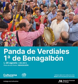 Culturama programa actuaciones de pandas de verdiales en Benagalbón, Almáchar, Fuente de Piedra y Almogía