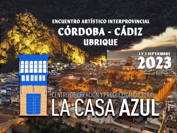 Cartel del encuentro artístico interprovincial Córdoba-Cádiz por La Casa Azul.