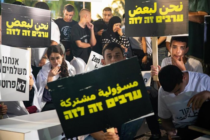 Una protesta por el aumento de la violencia en la comunidad árabe israelí 